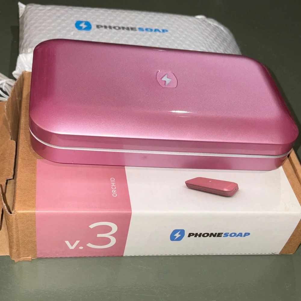 NIB PhoneSoap v.3 Orchid Pink UV Cell Phone Sanitizer and Charger Kills Germs!